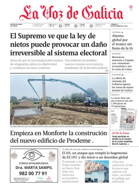 Cover of La Voz de Galicia (Monforte)