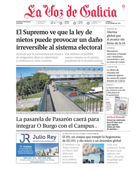 Cover of La Voz de Galicia (Pontevedra)