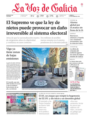 Cover of La Voz de Galicia (Vigo)