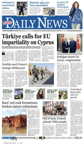 Cover of Hurriyet Daily News & Economic Review