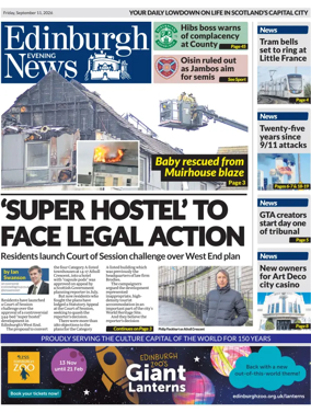 Cover of Edinburgh Evening News