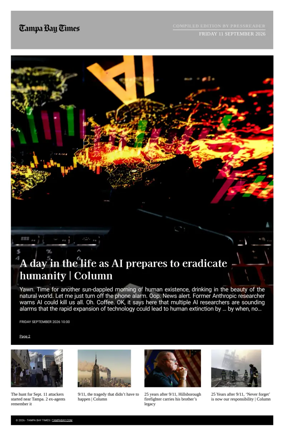 Cover of Tampa Bay Times TFP