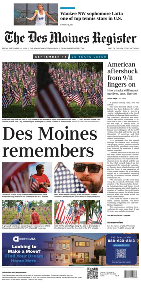 Cover of The Des Moines Register