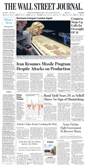 Cover of The Wall Street Journal