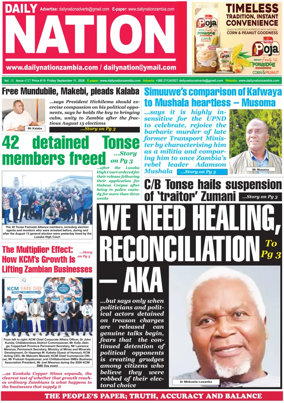 Cover of Daily Nation Newspaper