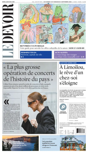 Cover of Le Devoir