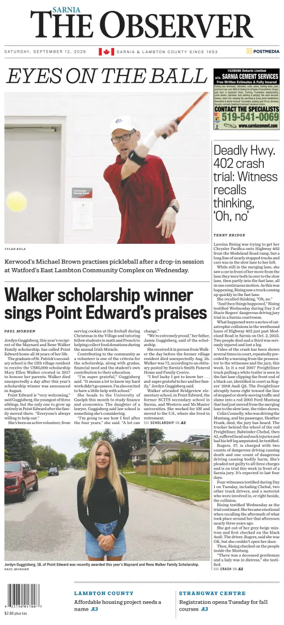 Cover of The Observer (Sarnia)