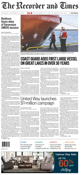 Cover of The Recorder & Times (Brockville)