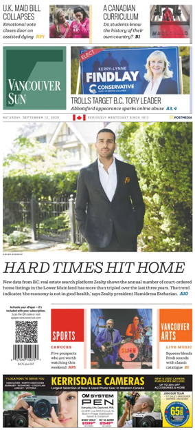 Cover of Vancouver Sun