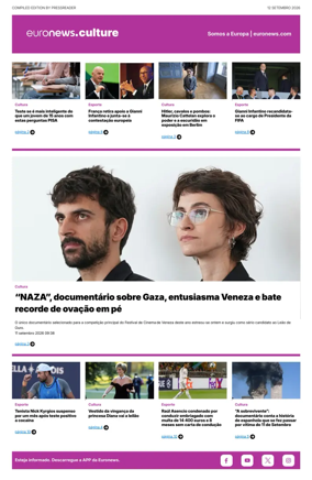 Cover of Euronews Culture and Sport (Portuguese)