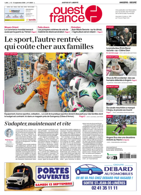 Cover of Ouest France (Angers / Segre)