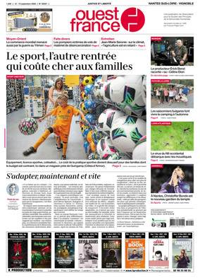 Cover of Ouest France (Nantes / Sud-Loire / Vignoble)