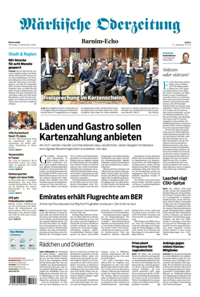 Cover of Markische Oderzeitung Eberswalde