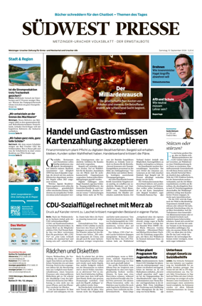 Cover of Sudwest Presse - Metzinger Uracher Volksblatt - Der Ermstalbote