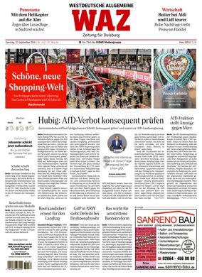 Cover of Westdeutsche Allgemeine Zeitung (Duisburg)