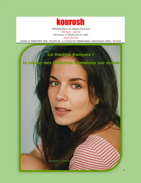 Cover of Kourosh France Weekly Magazine (French)
