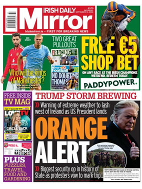 Cover of Irish Daily Mirror