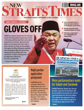 Cover of New Straits Times