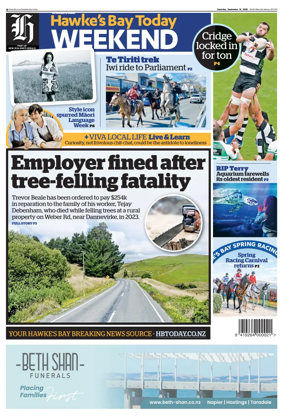 Cover of Hawke's Bay Today