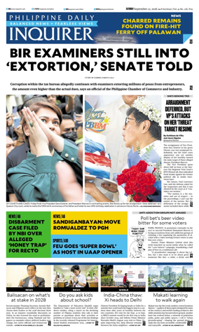 Cover of Philippine Daily Inquirer