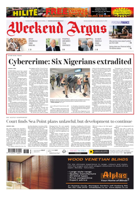 Cover of Weekend Argus (Saturday Edition)