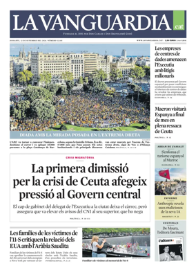 Cover of La Vanguardia (Catala)