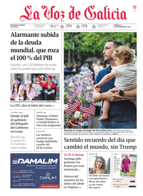 Cover of La Voz de Galicia (Santiago)