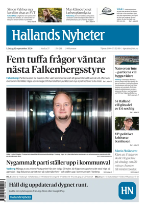 Cover of Hallands Nyheter
