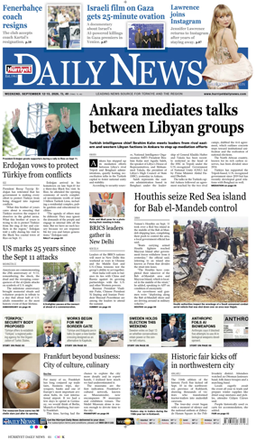 Cover of Hurriyet Daily News & Economic Review