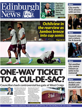 Cover of Edinburgh Evening News
