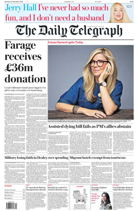 Cover of The Daily Telegraph - Saturday