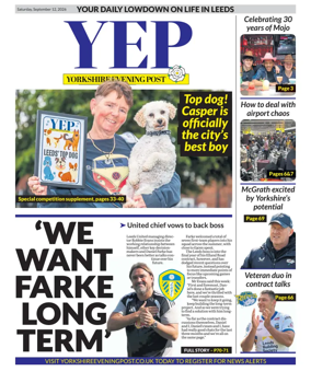 Cover of Yorkshire Evening Post