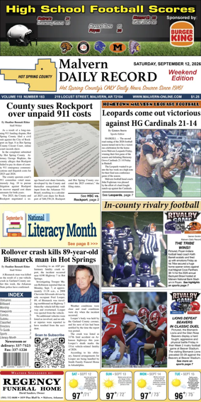 Cover of Malvern Daily Record