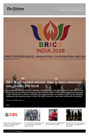 Cover of Tribune India - Compiled Edition
