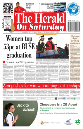 Cover of The Herald (Zimbabwe)