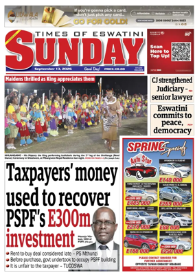 Cover of Times of Eswatini Sunday