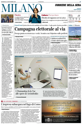 Cover of Corriere della Sera (Milano)