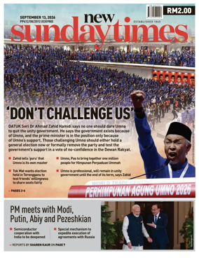 Cover of New Straits Times