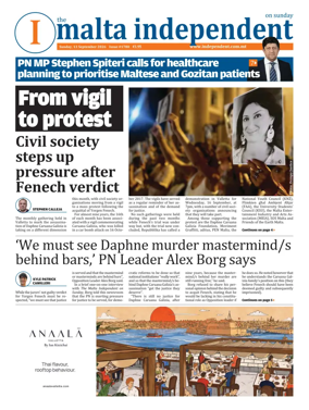 Cover of The Malta Independent on Sunday