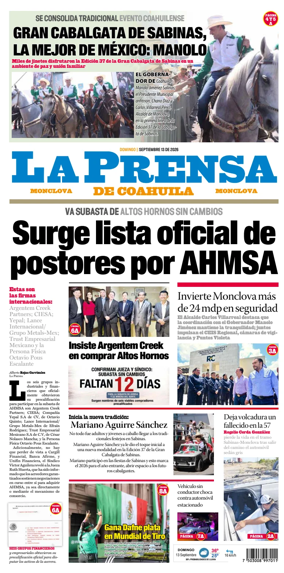 Cover of La Prensa de Coahuila