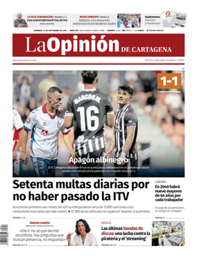 Cover of La Opinion de Murcia (Cartagena)