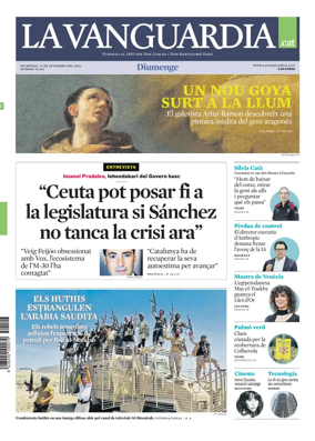 Cover of La Vanguardia (Catala)