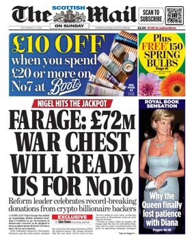 Cover of The Scottish Mail on Sunday