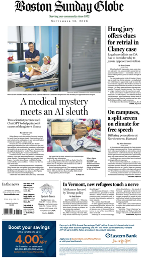 Cover of Boston Sunday Globe