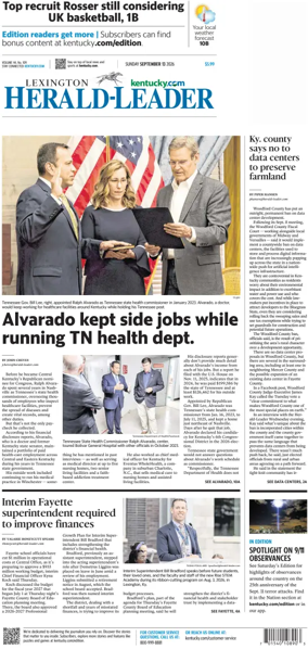 Cover of Lexington Herald-Leader (Sunday)