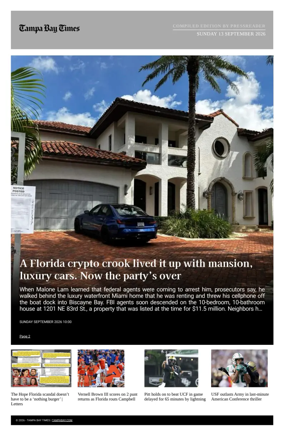 Cover of Tampa Bay Times TFP