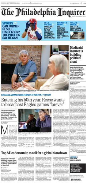 Cover of The Philadelphia Inquirer (South Jersey edition)