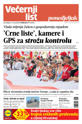 Cover of Vecernji list - Hrvatska