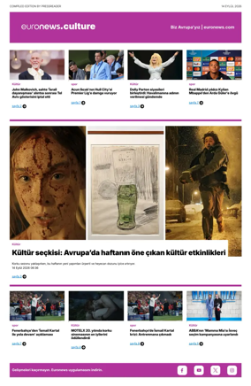 Cover of Euronews Culture and Sport (Turkish) Compiled Edition