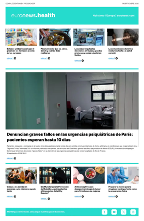 Cover of Euronews Health (Spanish) Compiled Edition